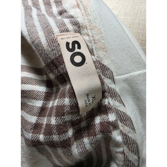 Plaid Hooded Shrunken Shirt Jacket XL By SO - Picture 5 of 5